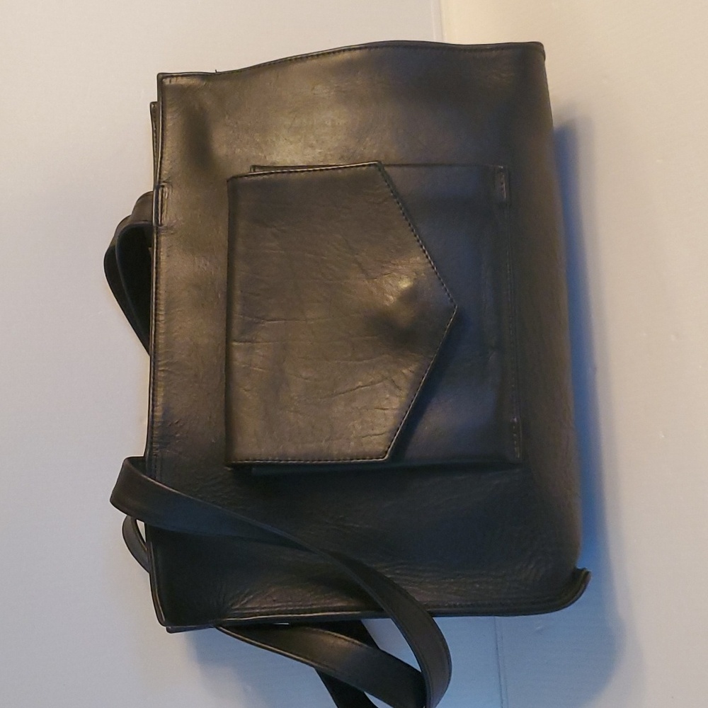 Village Tannery Bag Designs By Sevestet NY Black Leather Tote Shoulder Bag